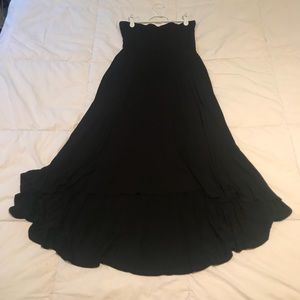 Black Strapless High-Low Dress